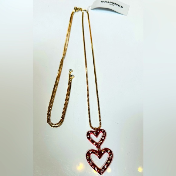 Karl Lagerfeld Paris Heart Pendant Necklace NWT - Picture 3 of 6